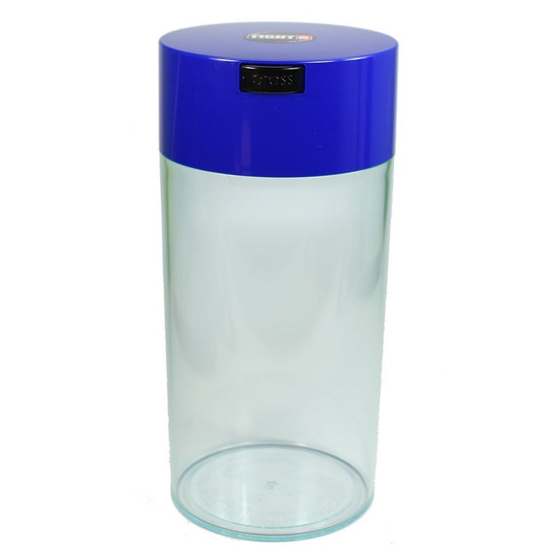 TIGHTPAC Tightvac - 5oz to 24 Ounce - Patented Airtight Container | Multi-use Vacuum Container Works as Smell Proof Containers for Herbs and Dry Goods. Blue Clear - Image 1